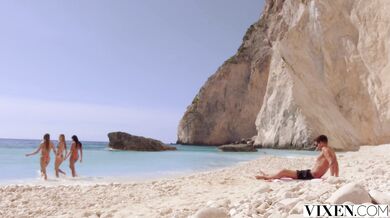 Brutálne skupinové mrdanie na pláži zakončené hromadou mrdky na ich ksichty